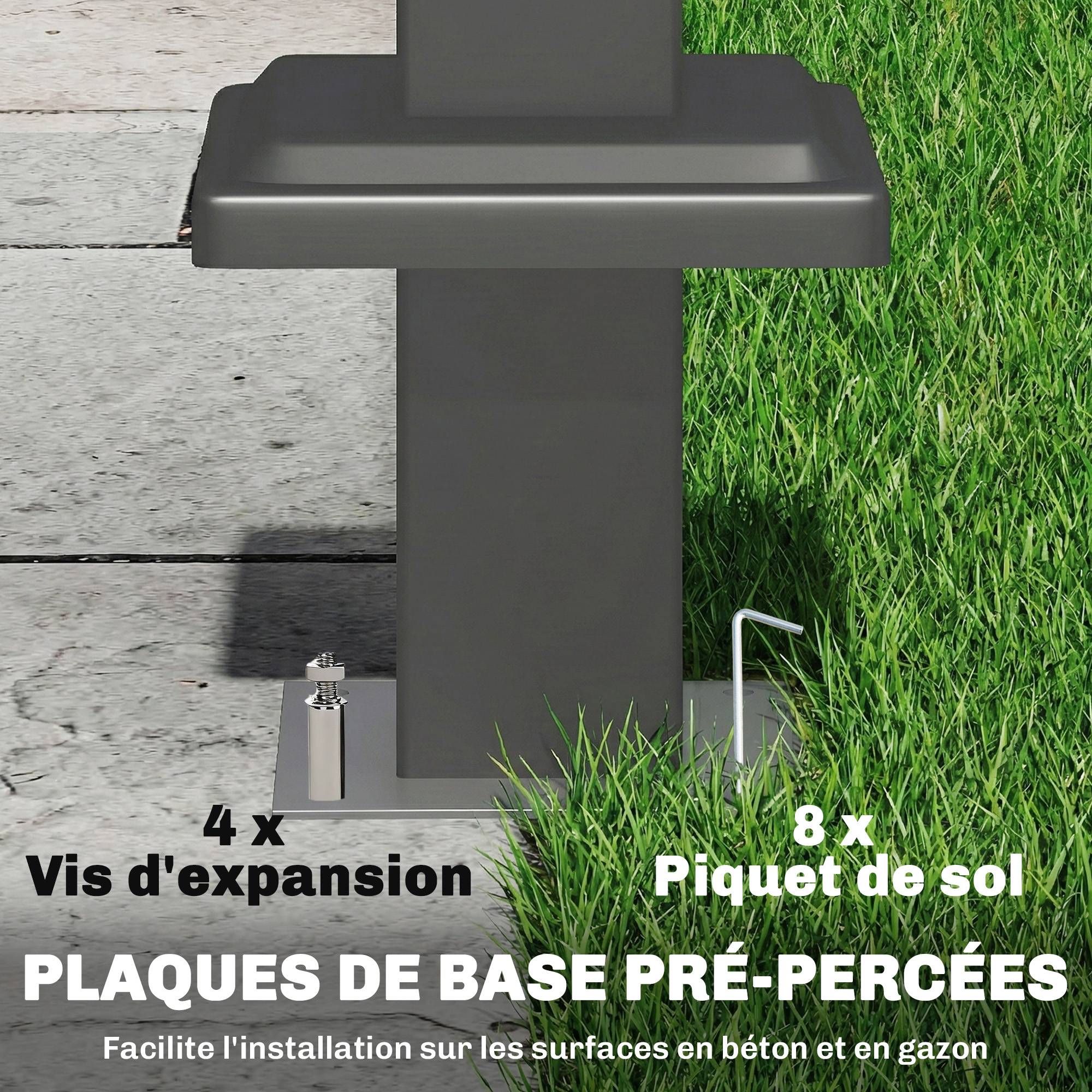 Abri pour barbecue Métal 245x146cm Marron Toit double ventilé avec étagères latérales - ComfortXL Outdoor Living - Image 9