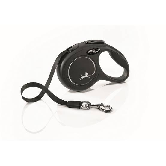 Flexi - FLEXI - Laisse Flexi Classic sangle XS 3 m noire chiens jusqu'à 12 Kg - Image 1