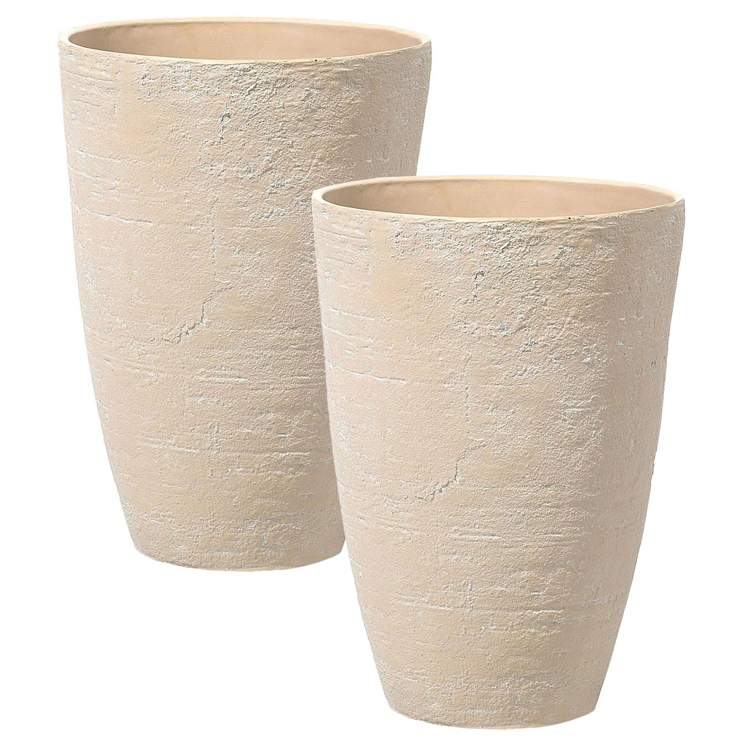 Beliani - Cache-pot d'extérieur Fibre d'argile Beige CAMIA - Beliani - Image 2