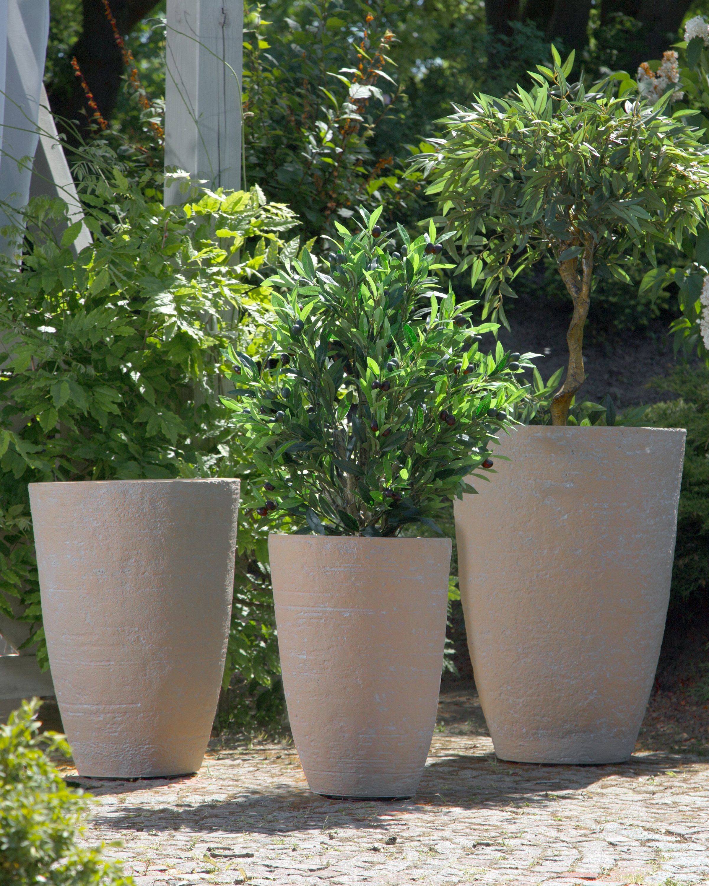 Beliani - Cache-pot d'extérieur Fibre d'argile Beige CAMIA - 43x43x60- Beliani - Image 1