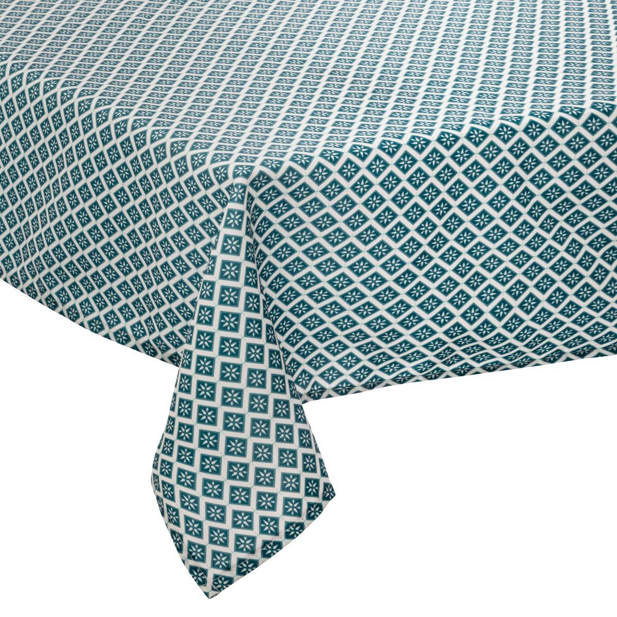 Atmosphera - Nappe anti-tache "Tikal" bleu 140x240cm - Atmosphera Créateur d'intérieur - Image 2