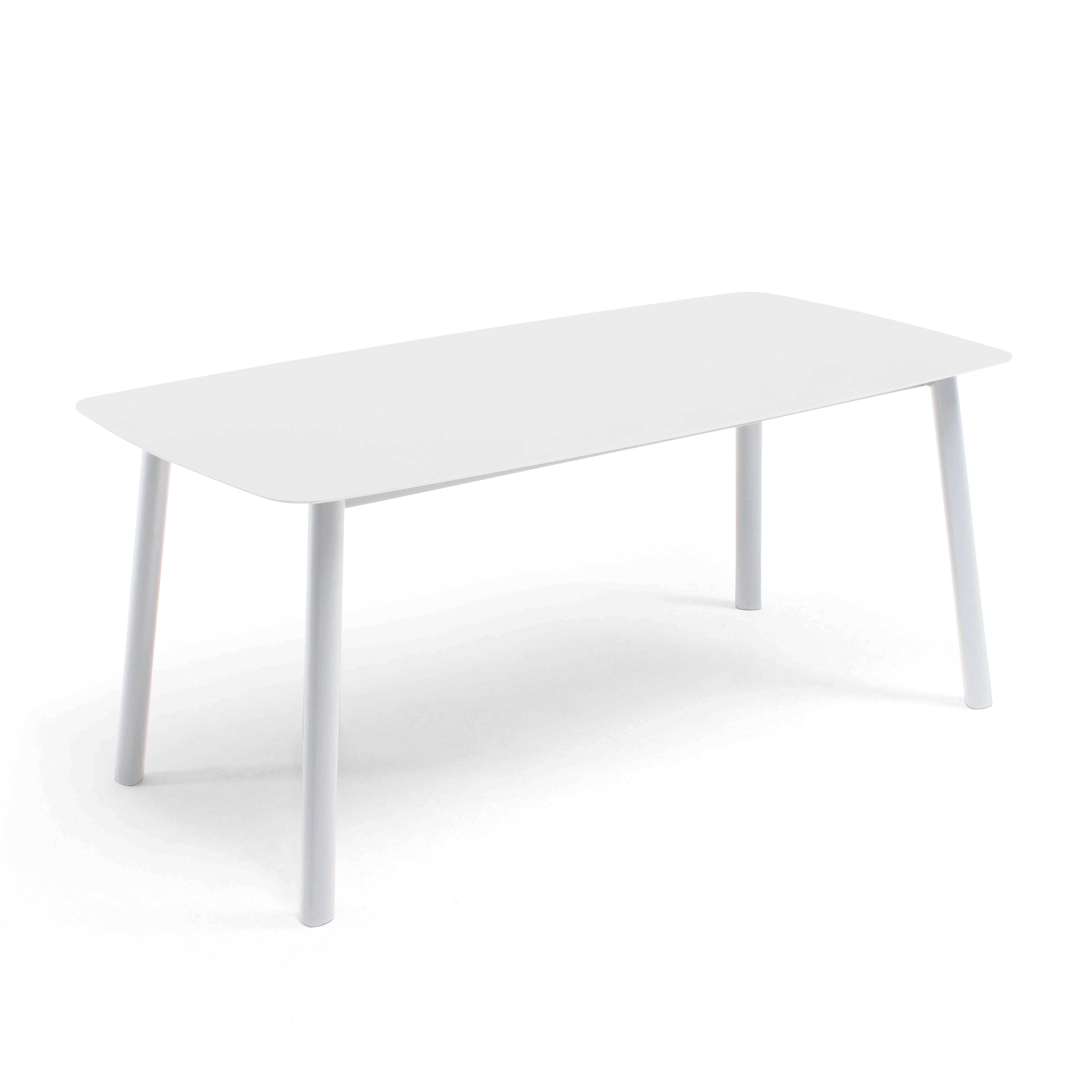 Oviala - Table de terrasse rectangulaire en aluminium et pierre frittée blanc Piedra - Oviala - Image 1