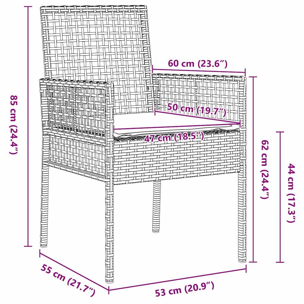 Prolenta Premium - Chaises de jardin rotin beige  55 x 53 x 85 cm  - Prolenta premium p373.8 - Image 8