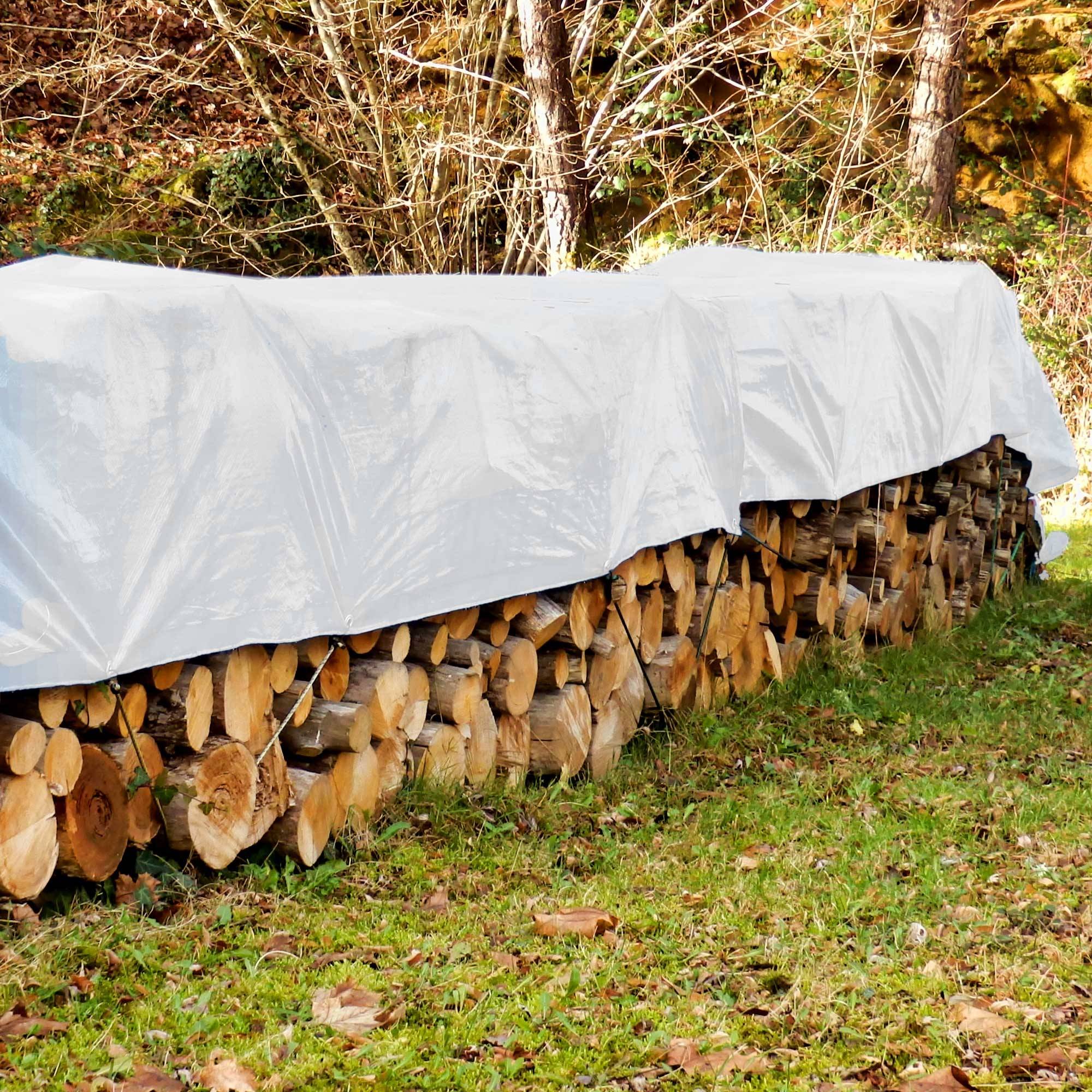 Bâche de Protection Imperméable à l'Eau avec Oeillets - 1,5x6 m 9m² 180g/m² - Polyéthylène PE Blanc - Résistant à la Moisissure - Image 6