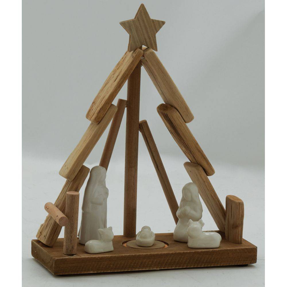 Aubry Gaspard - Crèche en bois et céramique Sapin - Image 3