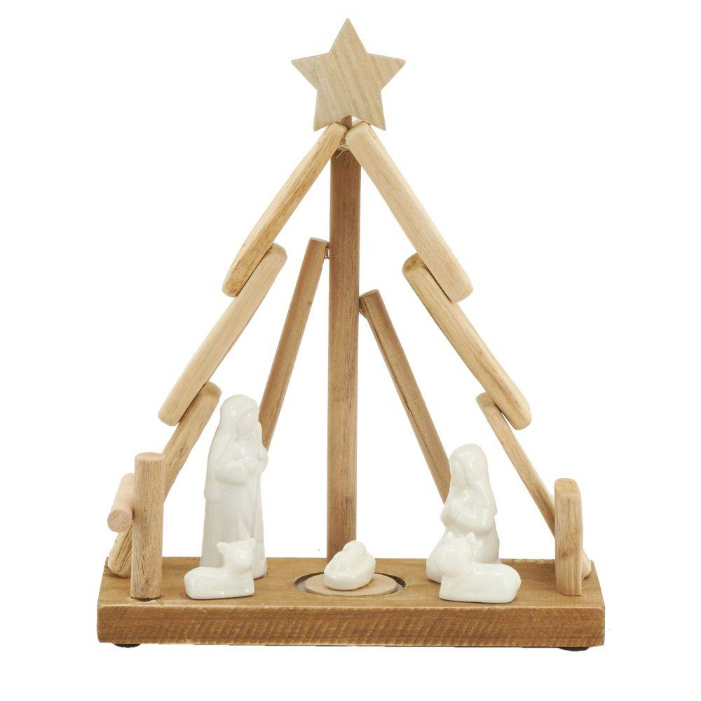 Aubry Gaspard - Crèche en bois et céramique Sapin - Image 4