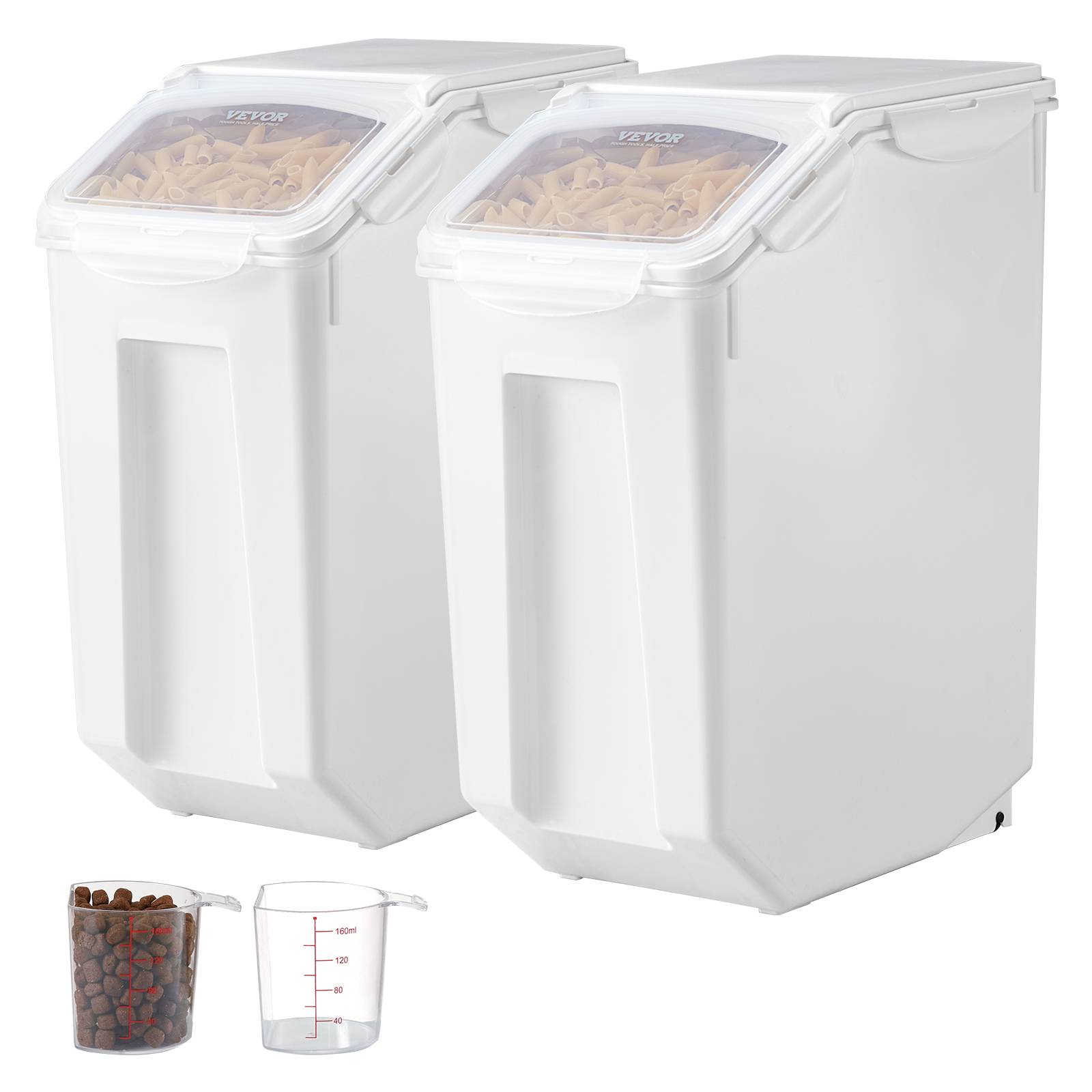 VEVOR Conteneur stockage riz 20L, 2pcs, hermétique, roulettes, tasse mesure, animal. - Image 9