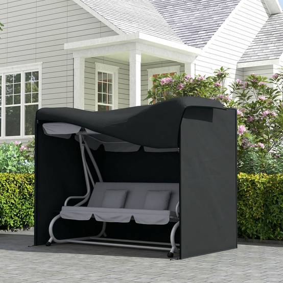 Housse de Protection Balancelle Oxford Jardin Imperméable 220x125x172cm Noir - ComfortXL Outdoor Living - Image 4