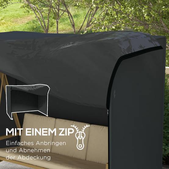 Housse de Protection Balancelle Oxford Jardin Imperméable 220x125x172cm Noir - ComfortXL Outdoor Living - Image 9