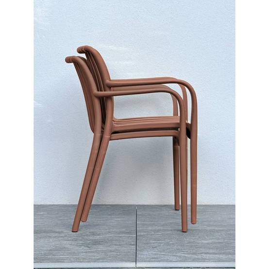 Fauteuil de jardin empilable en Polypropylène - Terracotta - TIAGO - Image 6