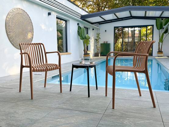 Fauteuil de jardin empilable en Polypropylène - Terracotta - TIAGO - Image 5