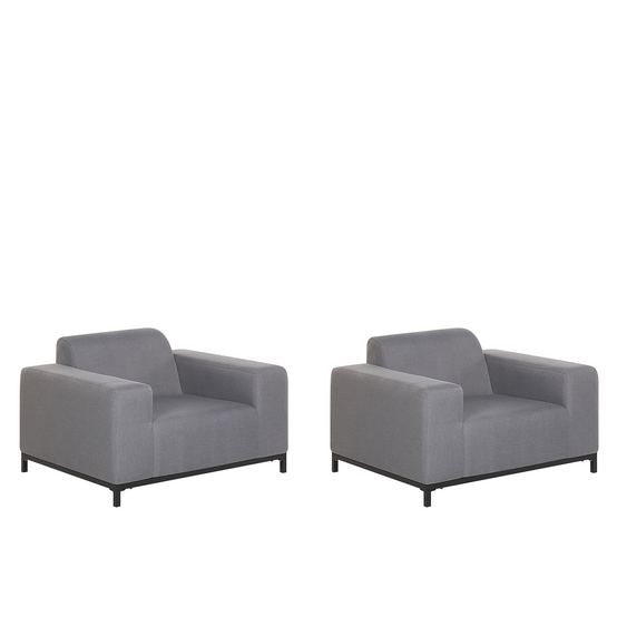 Beliani - Fauteuil Tissu Gris ROVIGO - Beliani - Image 1