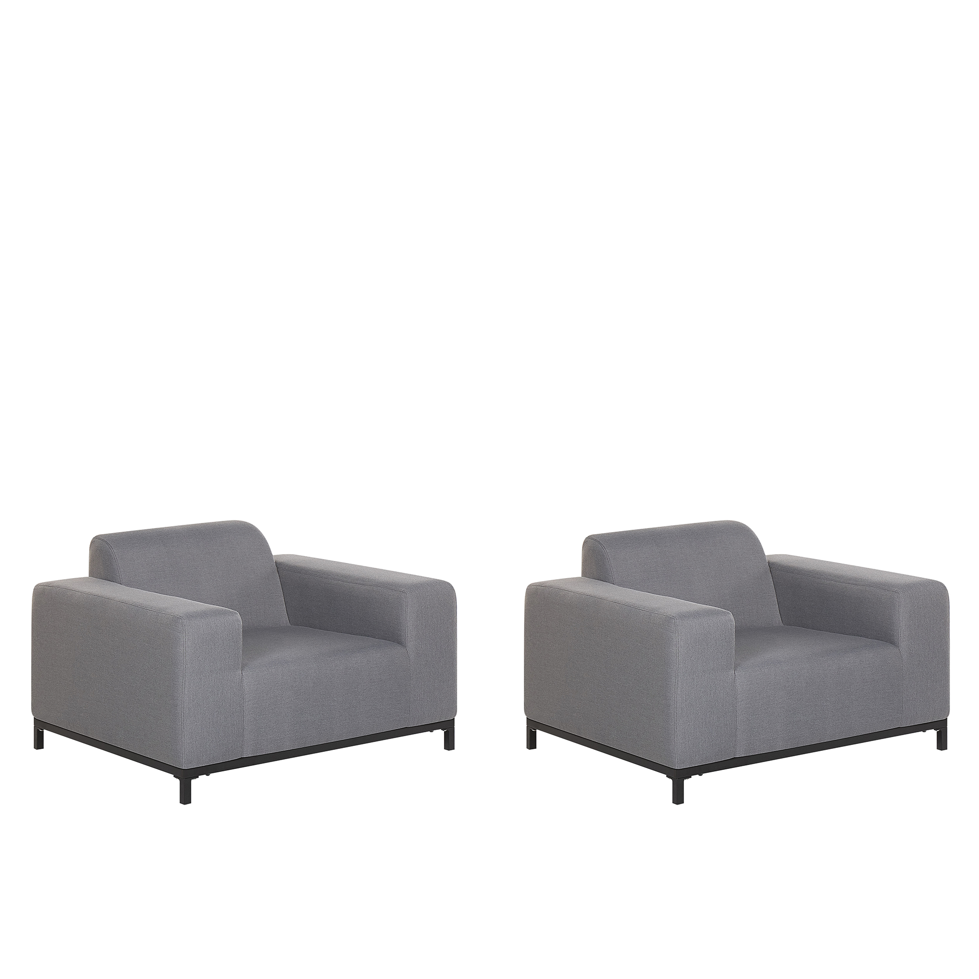 Beliani - Fauteuil Tissu Gris ROVIGO - Beliani - Image 1
