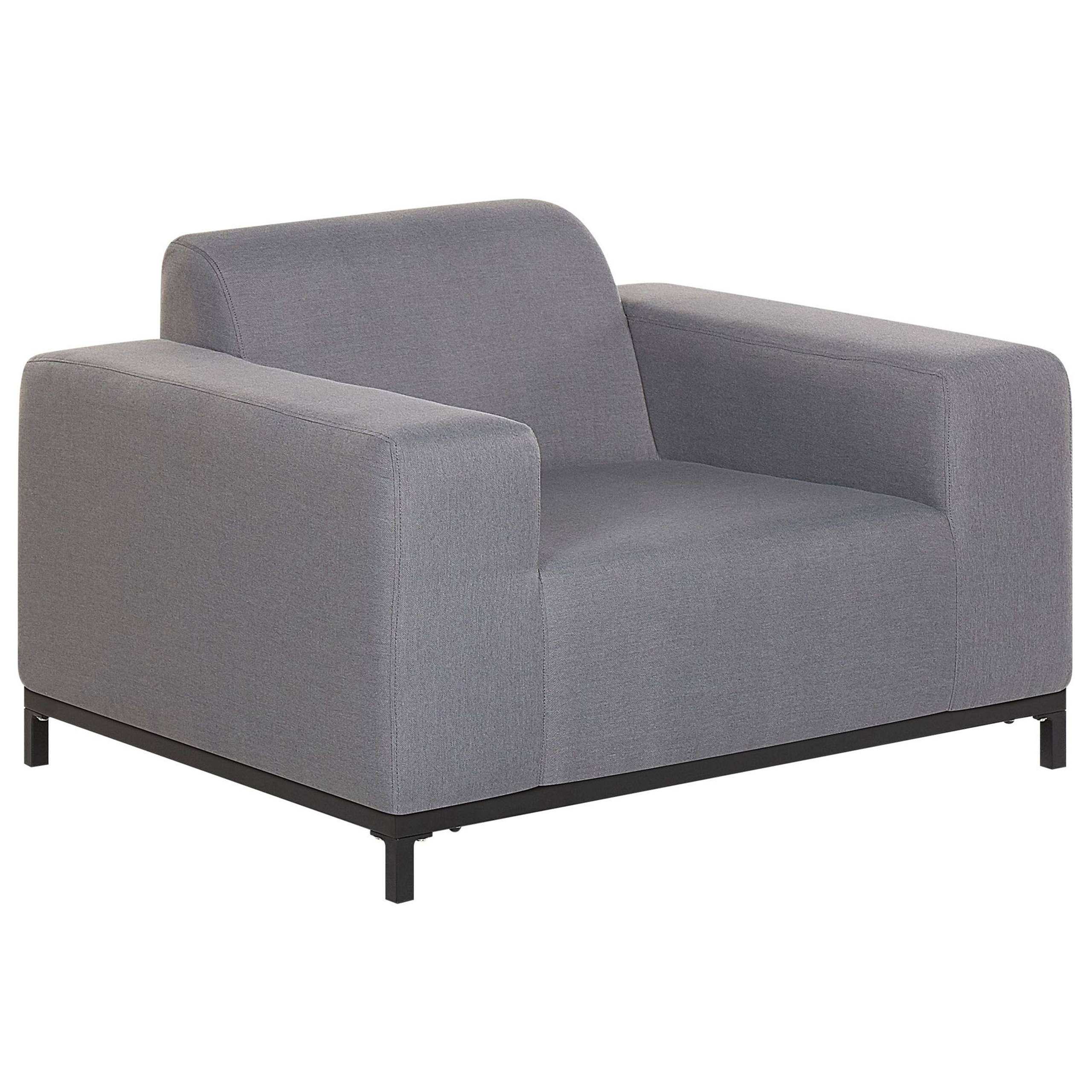 Beliani - Fauteuil Tissu Gris ROVIGO - Beliani - Image 4