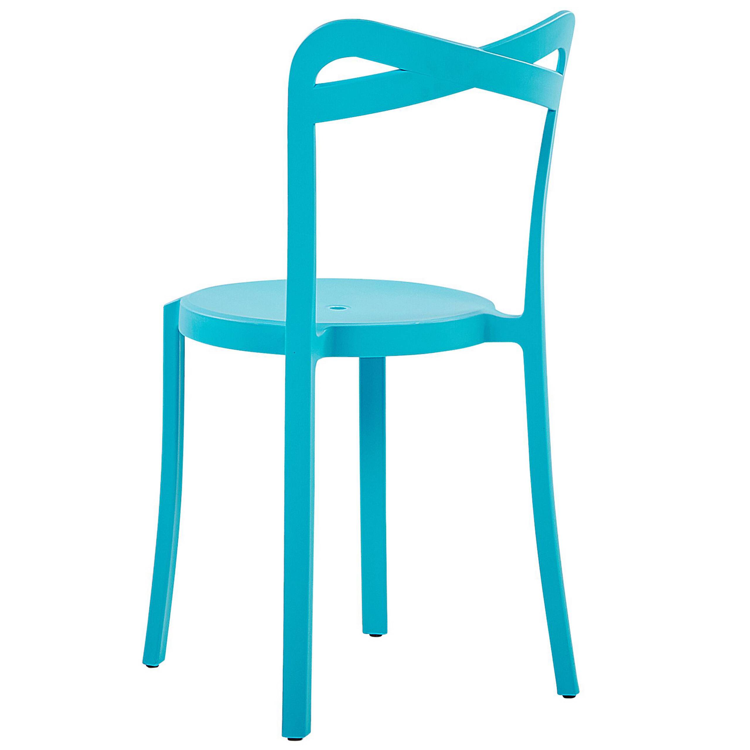Beliani - Lot de 4 Chaises de Salle à Manger Design en Plastique Bleu Turquoise Empilables pour Intérieur et Extérieur au Style Moderne et Scandianave Beliani - Image 5