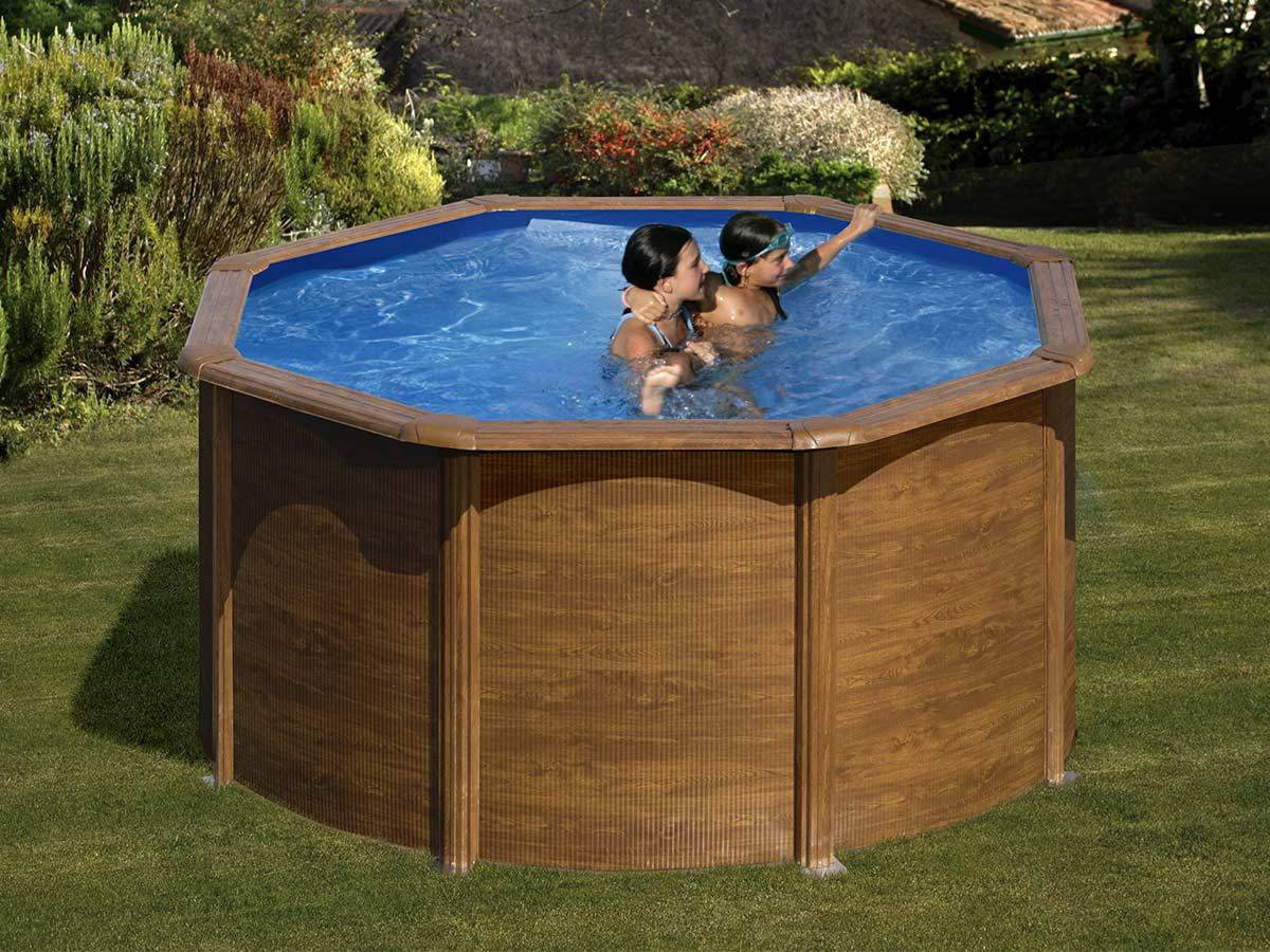 Gré - Piscine acier aspect bois Pacific ronde 2,60 x 1,22 m – Gré - Image 1