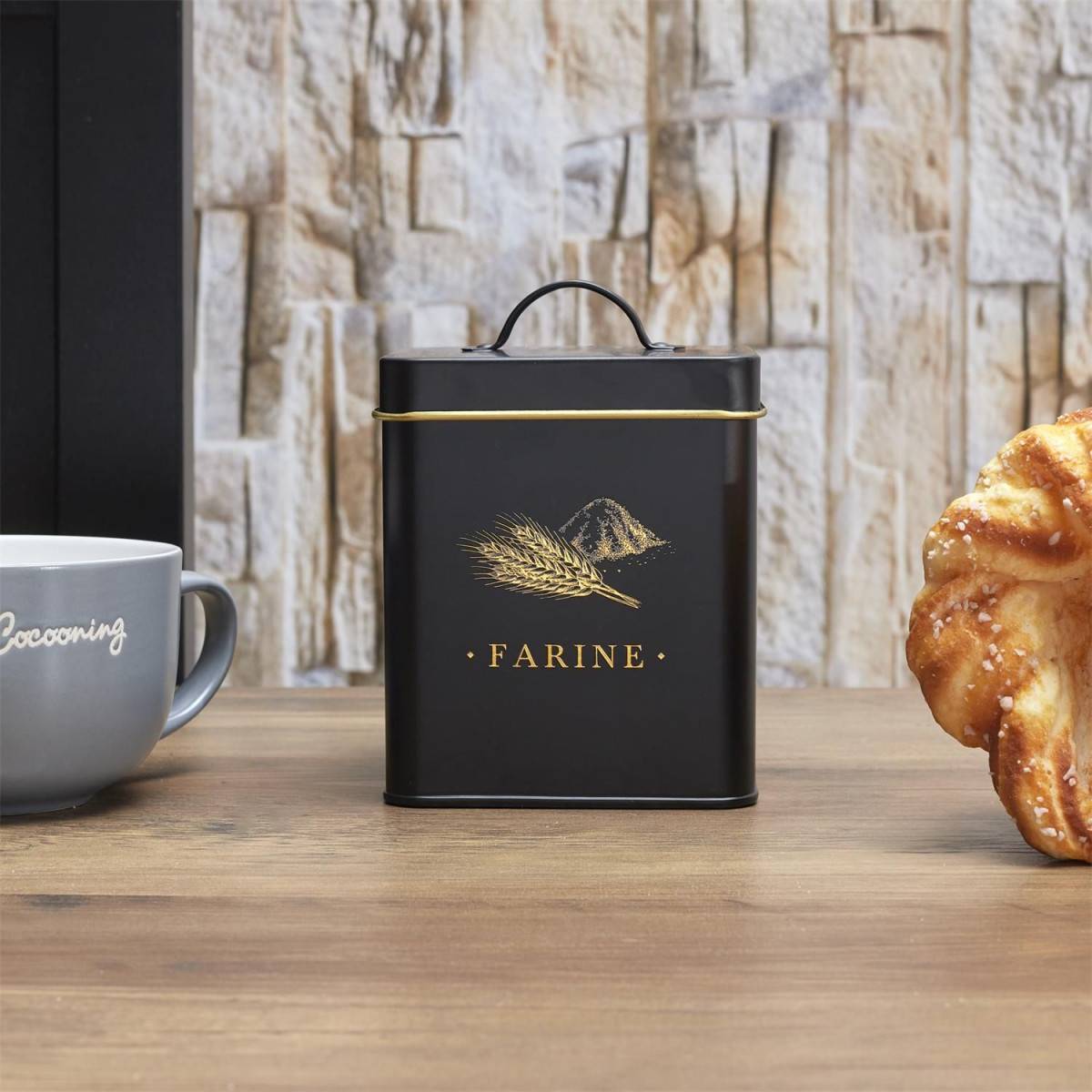 Cook Concept - Boîte à Farine en Métal "Lounge" 19cm Noir - Image 4