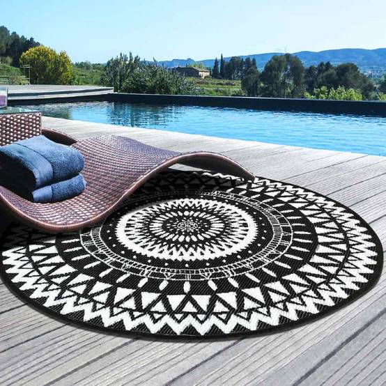 Tapis d'extérieur rond et réversible - Image 4