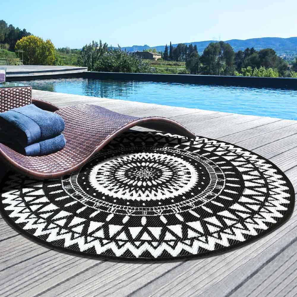 Tapis d'extérieur rond et réversible - Image 4