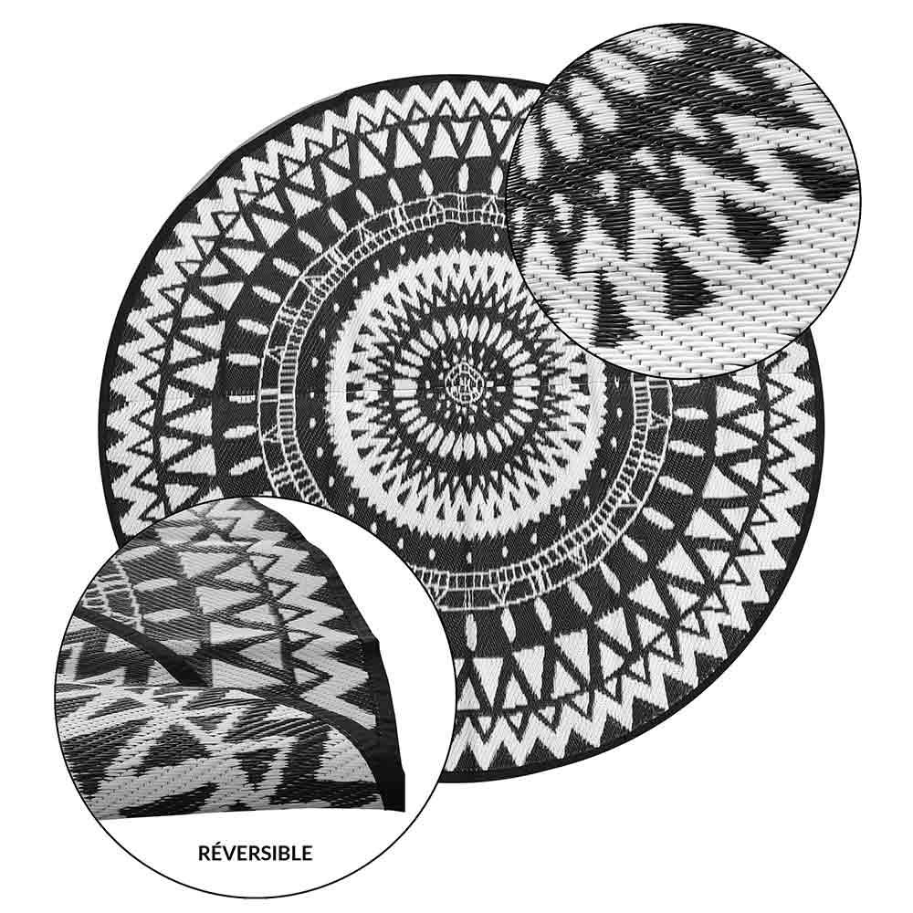 Tapis d'extérieur rond et réversible - Image 3