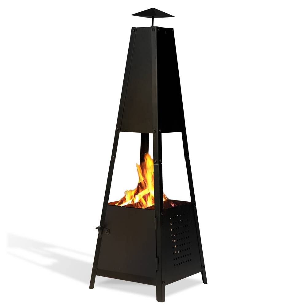 Terre Jardin - Brasero de jardin  100 x 30 x 30 cm - Cheminée Pyramide - Acier - Noir - TERRE JARDIN - Image 1