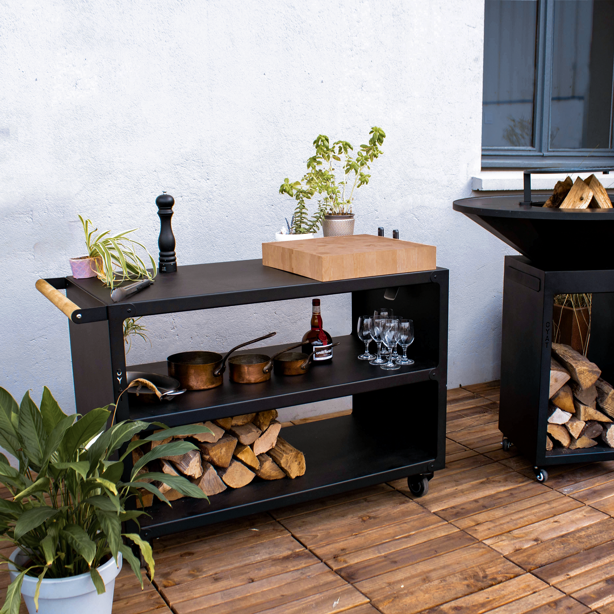 OYAT - Desserte Pontaillac 120 Noir - Mobilier de cuisine extérieure en acier thermolaqué - OYAT - Image 3