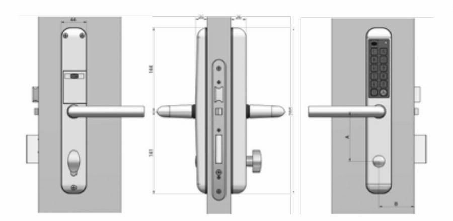 Serrure à code électronique Easykey Slim DOM METALUX - Entraxe 70 mm - XS40SD7DL-10 - Image 2
