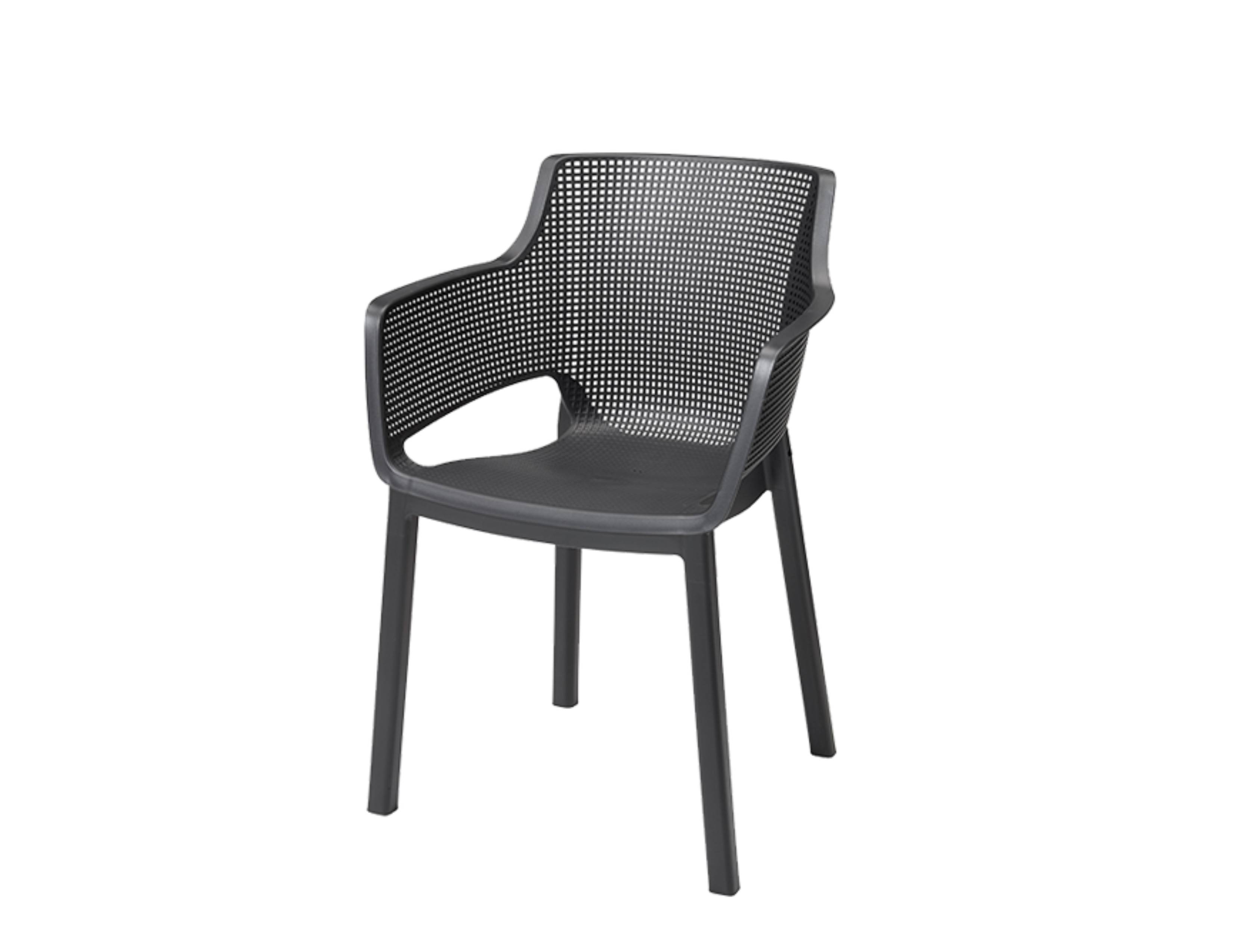 Keter - Chaise de jardin Elisa - Lot de 6 - Anthracite - KETER - Image 1
