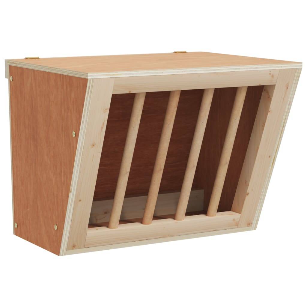 ComfortXL - Râtelier Foin Lapin Bois Sapin Massif Mural 25cm Pratique - ComfortXL Outdoor Living - Image 2