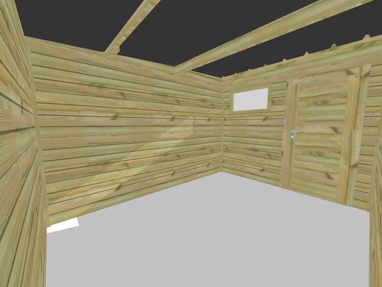 ABRI DE JARDIN bois autoclave 27mm - 3,64x3,44m / 13m2 - Bac acier - Abri Français - Image 5