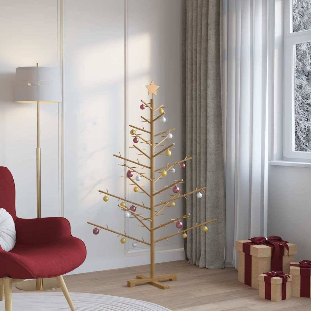Maison Chic - Arbre de Noël, Sapin de Noël en bois Marron 150 cm Bois massif en pin u627q - Image 4