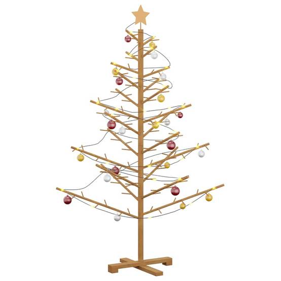 Maison Chic - Arbre de Noël, Sapin de Noël en bois Marron 150 cm Bois massif en pin u627q - Image 3