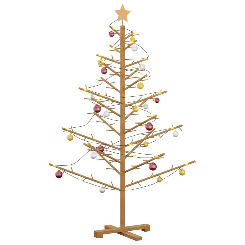 Maison Chic - Arbre de Noël, Sapin de Noël en bois Marron 150 cm Bois massif en pin u627q - Image 3
