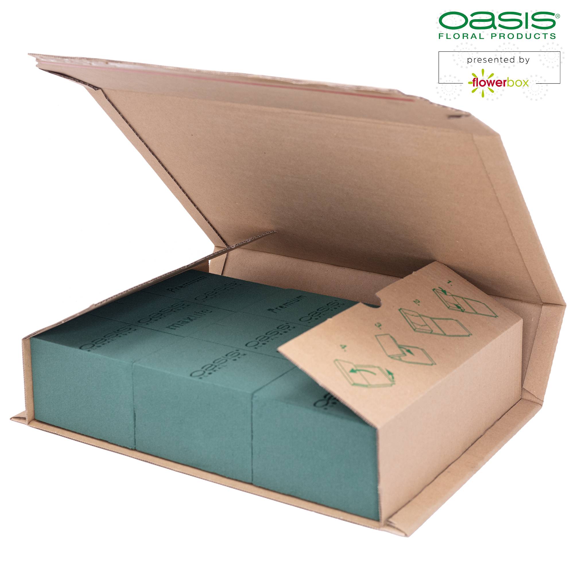 3x Original OASIS® Premium mousse florale pour une plus longue durée de vie des fleurs fraîches - 23 x 11 x 7,5 cm - mousse humide en forme de brique - Image 2
