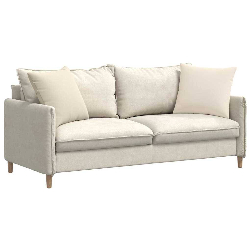 Set de 2 Coussins Carrés Tissu Confortable avec Housse Amovible pour Salon Beige 50x50 cm – ComfortXL Outdoor Living - Image 3