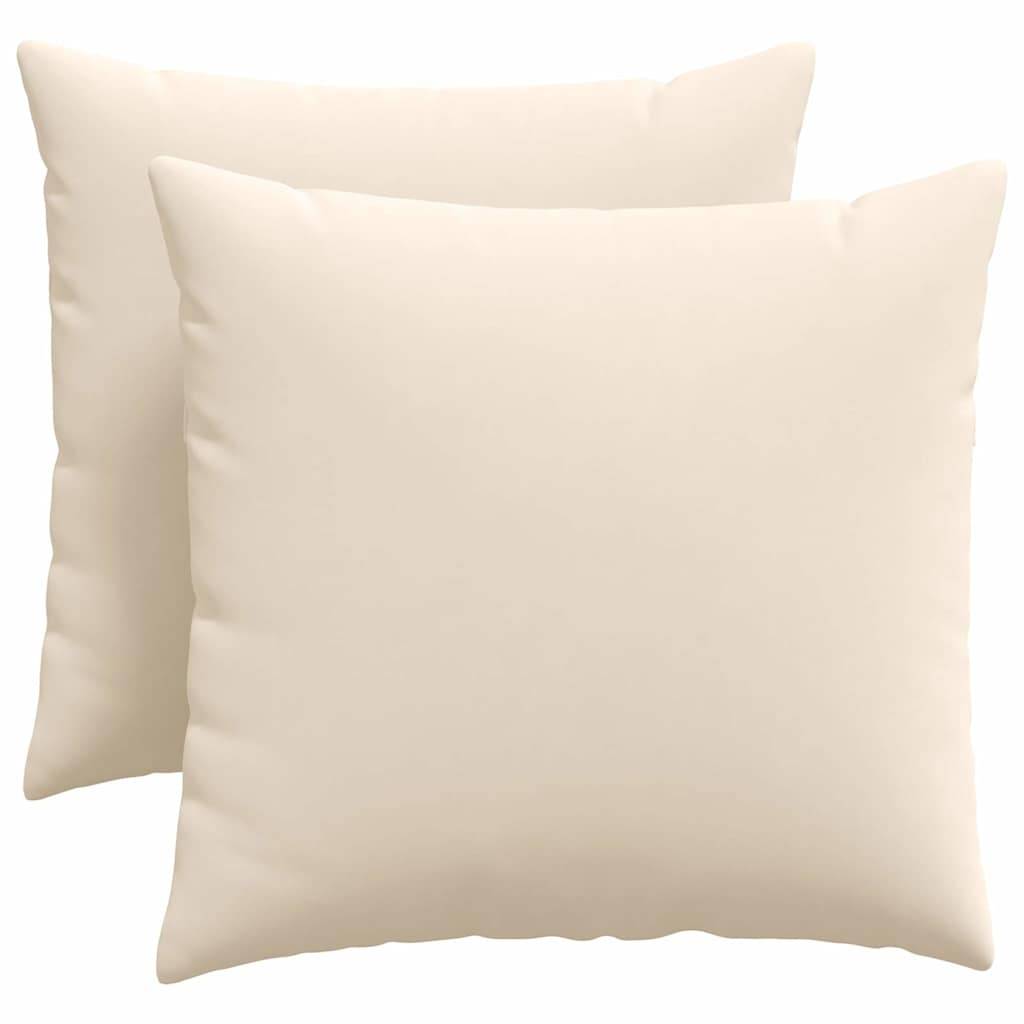 Set de 2 Coussins Carrés Tissu Confortable avec Housse Amovible pour Salon Beige 50x50 cm – ComfortXL Outdoor Living - Image 2