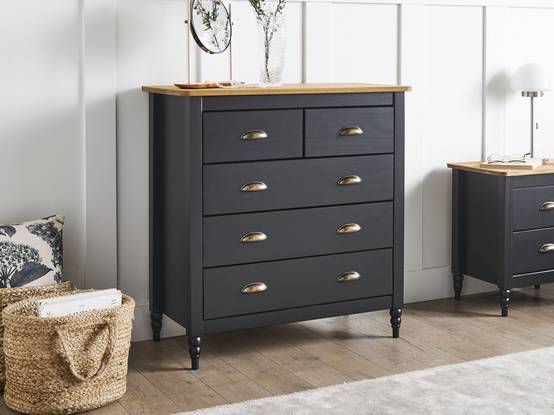 Beliani - Commode Bois de pin Noir SHILLINGTON - 79x40x83- Beliani - Image 1