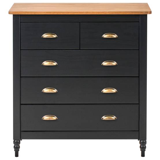 Beliani - Commode Bois de pin Noir SHILLINGTON - 79x40x83- Beliani - Image 5
