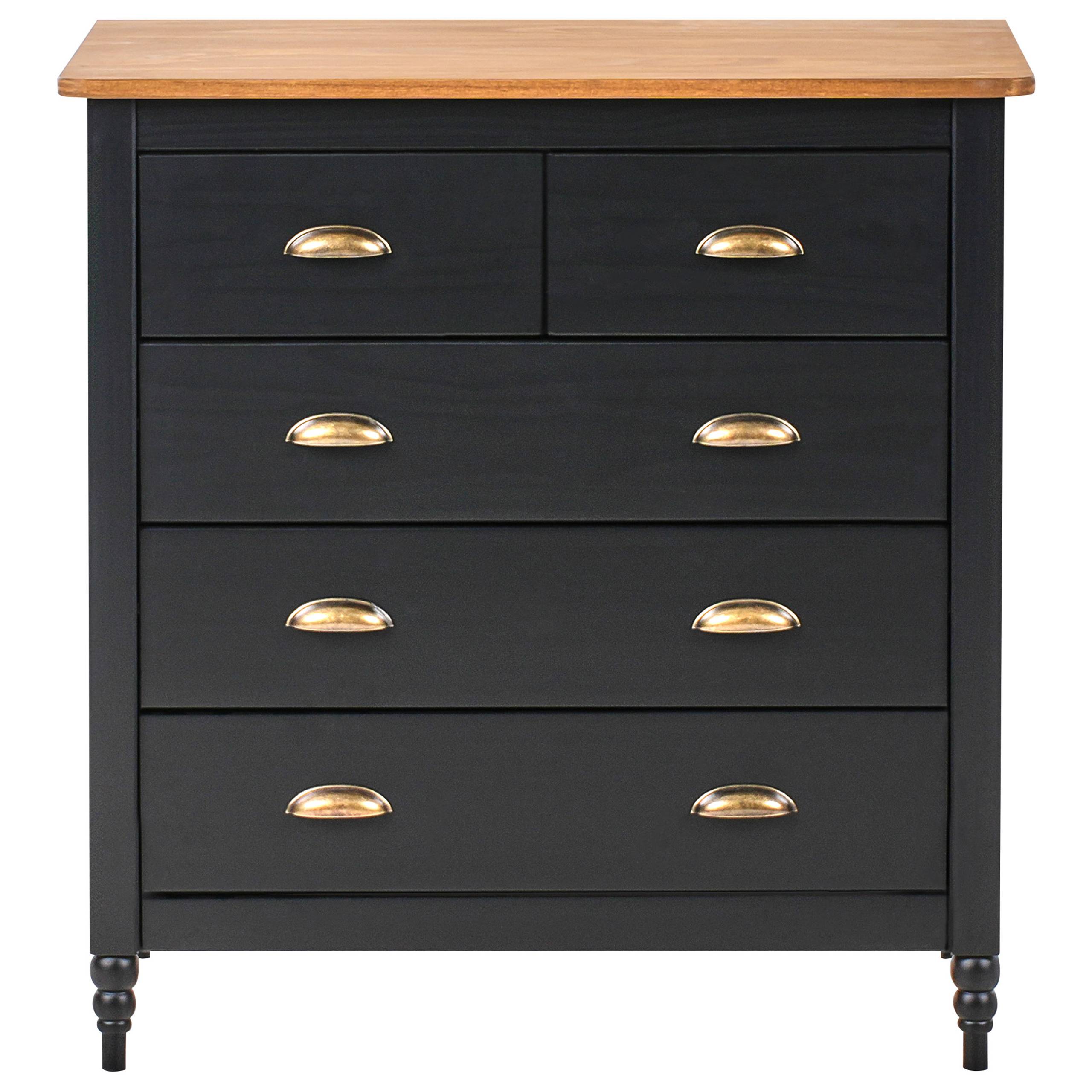 Beliani - Commode Bois de pin Noir SHILLINGTON - 79x40x83- Beliani - Image 5