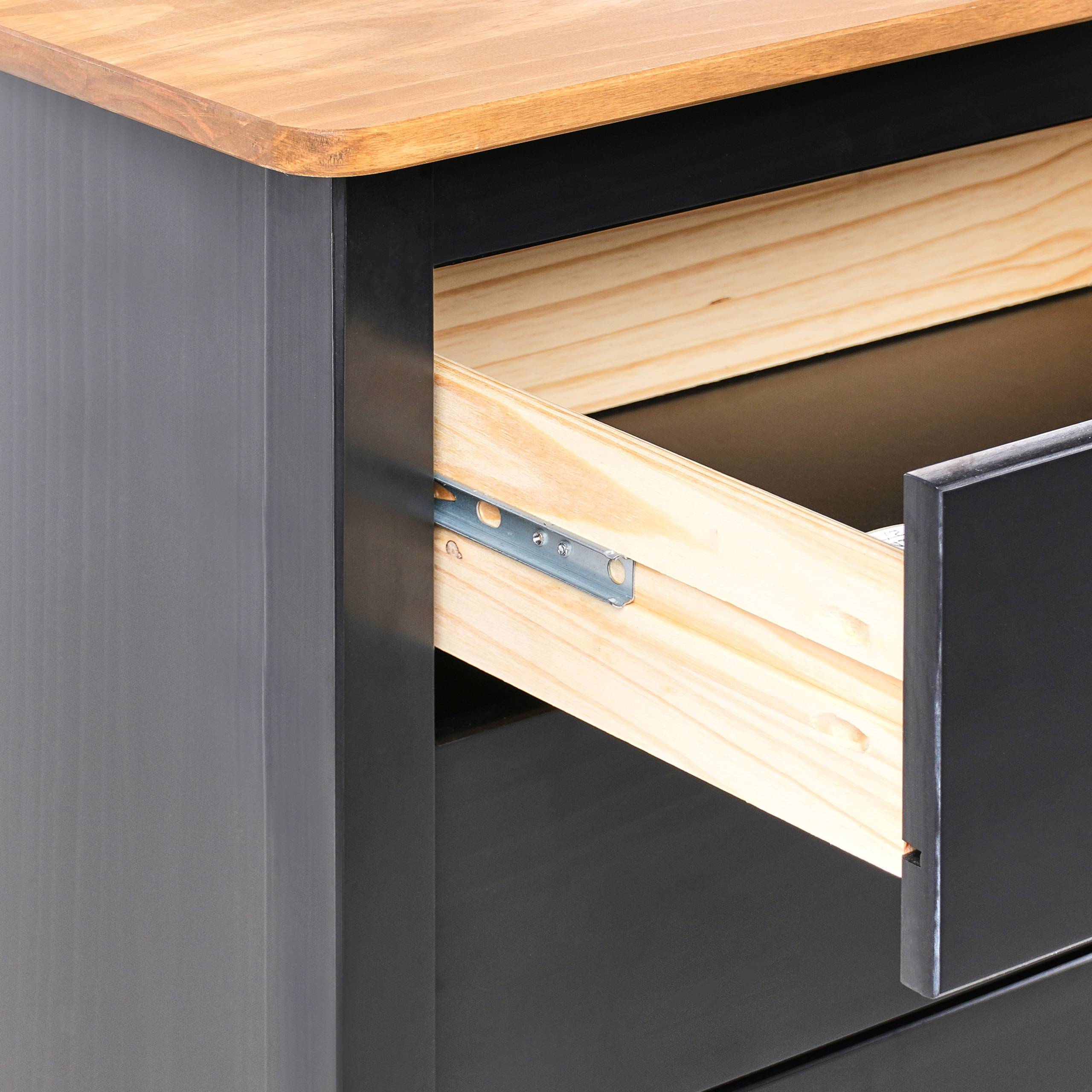 Beliani - Commode Bois de pin Noir SHILLINGTON - 79x40x83- Beliani - Image 7