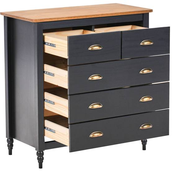 Beliani - Commode Bois de pin Noir SHILLINGTON - 79x40x83- Beliani - Image 4