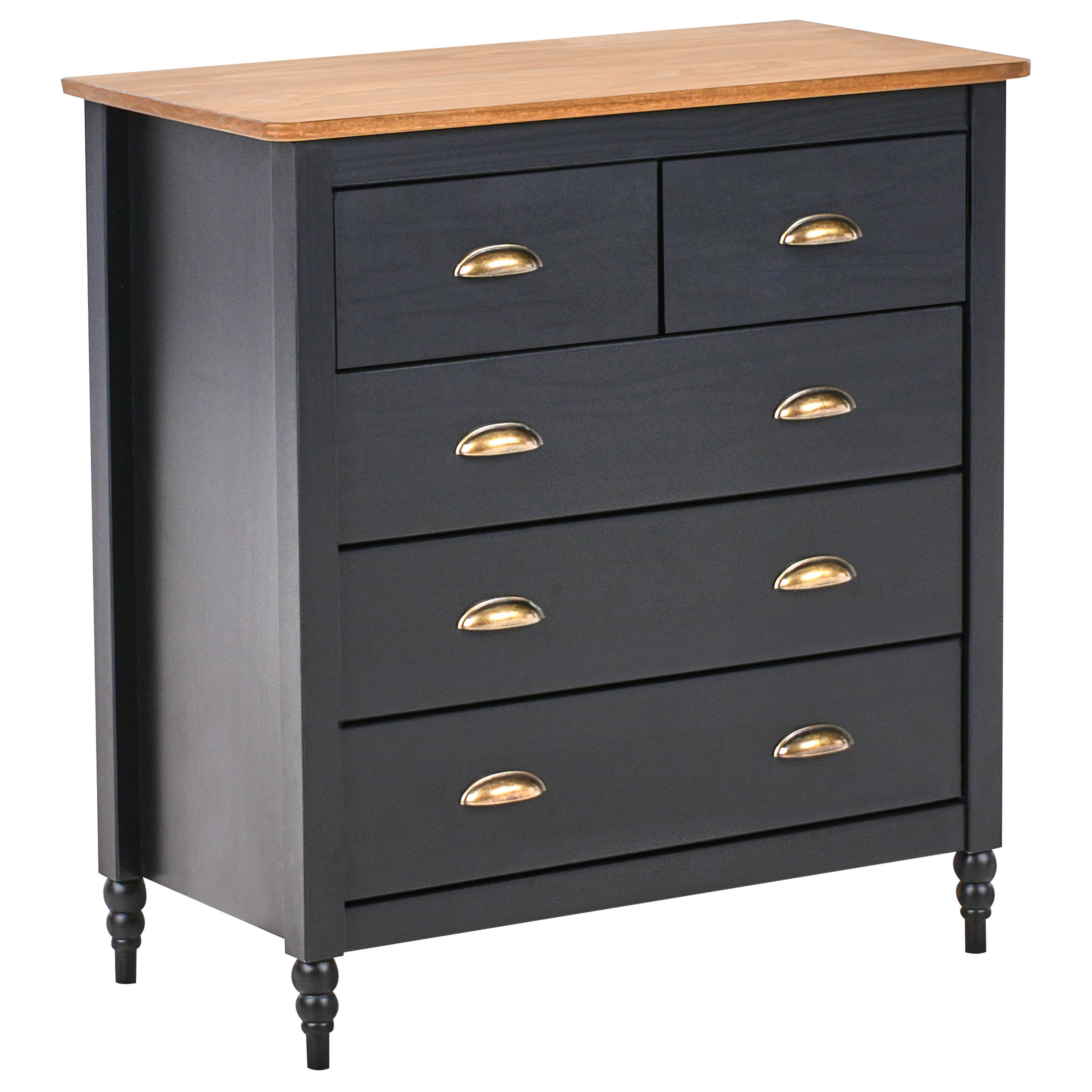 Beliani - Commode Bois de pin Noir SHILLINGTON - 79x40x83- Beliani - Image 2
