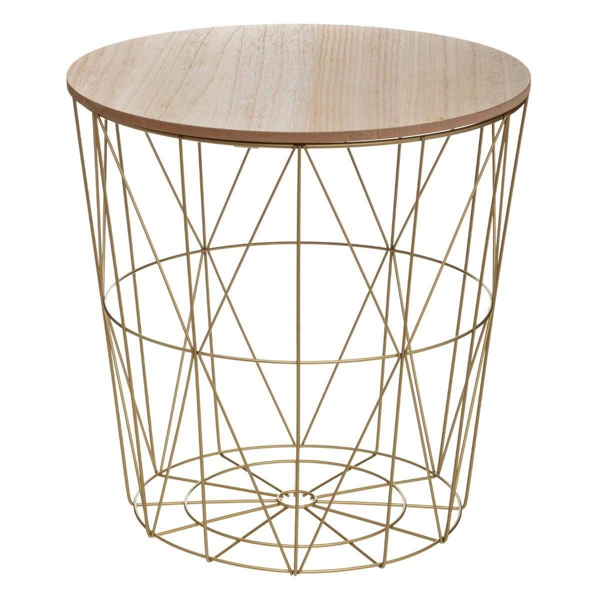 Table d'Appoint Design "Kumi" 41cm Or - Image 1