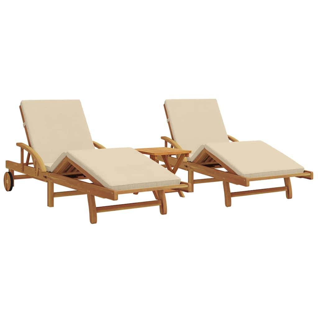 PANGIVO - Transat bois acacia massif beige 200 x 67 x 84 cm, Poids :51.6kg - PANGIVO - Image 2