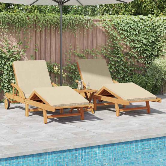 PANGIVO - Transat bois acacia massif beige 200 x 67 x 84 cm, Poids :51.6kg - PANGIVO - Image 1