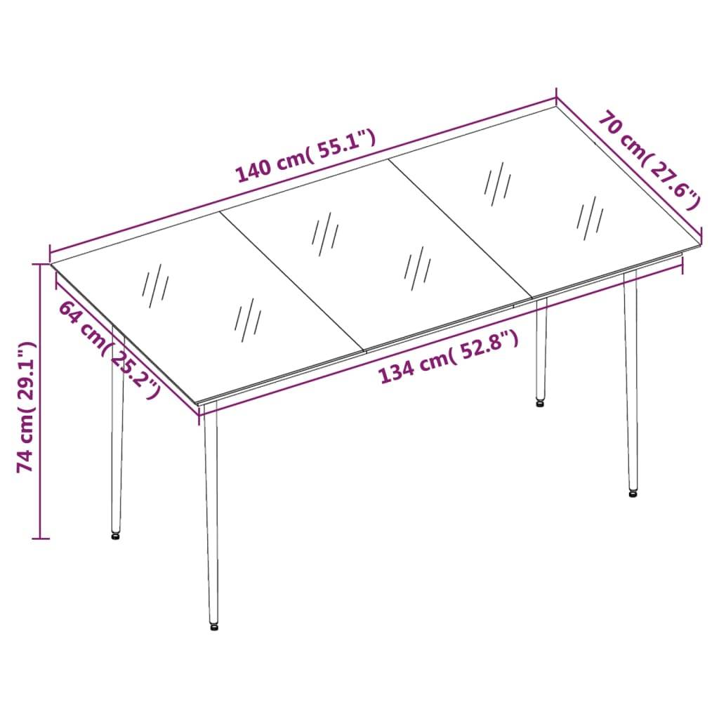 Ensemble Repas 6P 140cm Rotin PVC avec Coussins Gris – ComfortXL Outdoor Living - Image 7