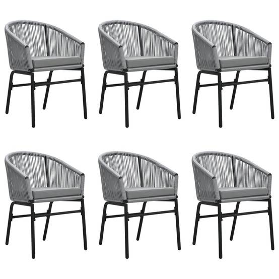 Ensemble Repas 6P 140cm Rotin PVC avec Coussins Gris – ComfortXL Outdoor Living - Image 3
