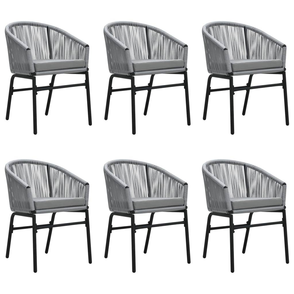 Ensemble Repas 6P 140cm Rotin PVC avec Coussins Gris – ComfortXL Outdoor Living - Image 3