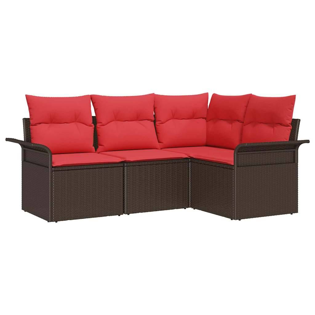 Vidaxl - Ensemble de canapé de jardin avec coussin Marron polyrotin vidaXL 3345344 - Image 2