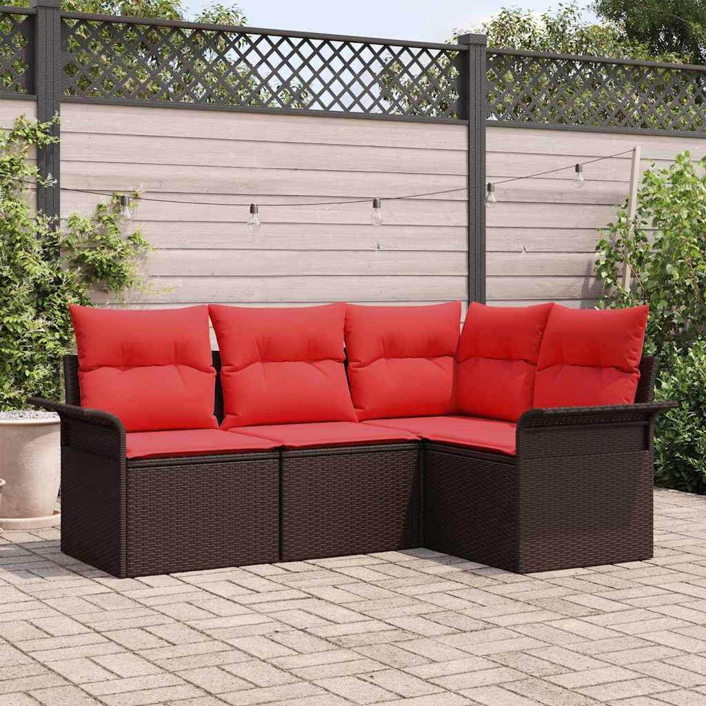 Vidaxl - Ensemble de canapé de jardin avec coussin Marron polyrotin vidaXL 3345344 - Image 1